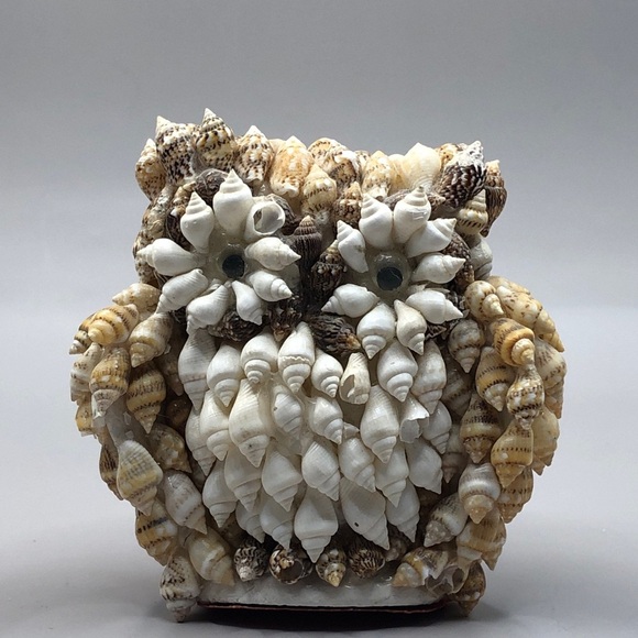 Trio of Vintage Owls Made w/ Tiny Shells by St Croix - Picture 5 of 7